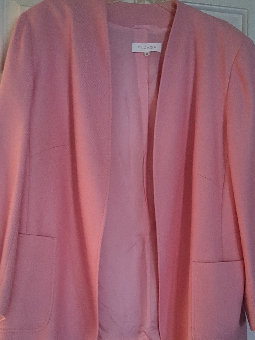 Placrnza For Escada Women's Pink Cashmere & Silk Open-Front Blazer Jacket